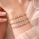 Crystal Marquise Floral Bangles Set