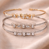 Floral Marquise Bangle – Gold & Silver