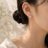 Pink Enamel & Pearl Crystal Daisy Stud Earrings Set — 9 Pairs