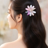 Luminous Floral Hair Claw Clip – Iridescent Petal Design
