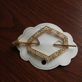 Gold Filigree Diamond Brooch Pin – Crystal Embellished