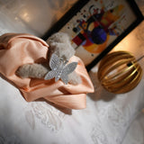 Butterfly Fluffy Hair Claw Clip – Rhinestone Plush Scrunchie