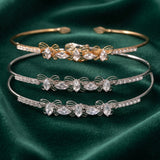 Crystal Marquise Floral Bangles Set