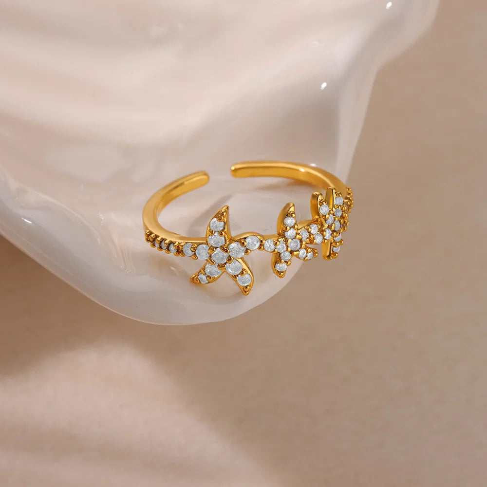Luxury Starfish Summer Ring