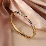 Titanium steel bracelet, exquisite geometric shape, oil dripping fashion, stainless steel enamel bracelet jewelry