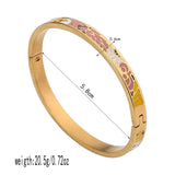 Titanium steel bracelet, exquisite geometric shape, oil dripping fashion, stainless steel enamel bracelet jewelry