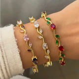 Vine Leaf Crystal Tulip Bracelet