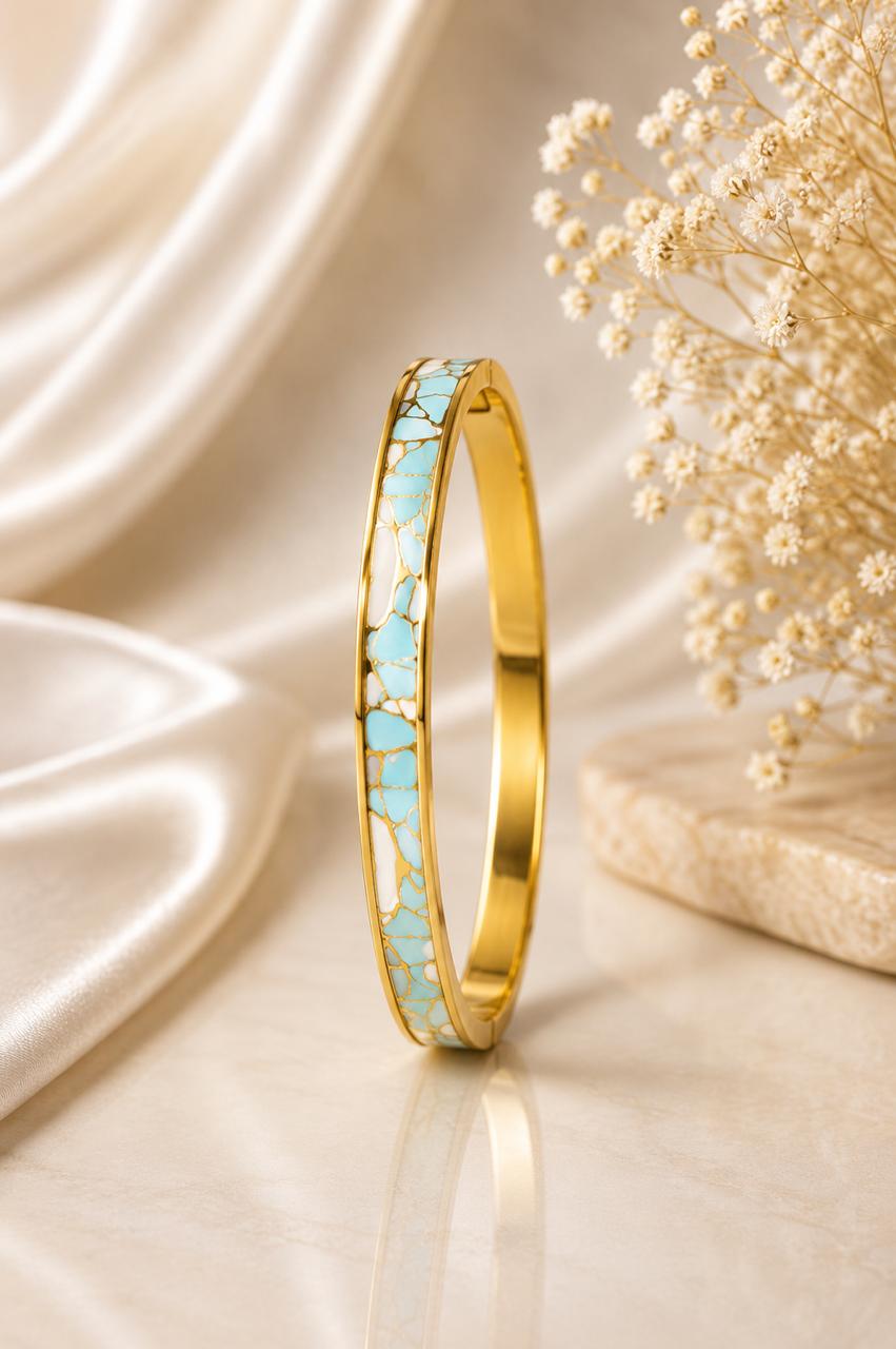 Red & Yellow Mosaic Enamel Bangle