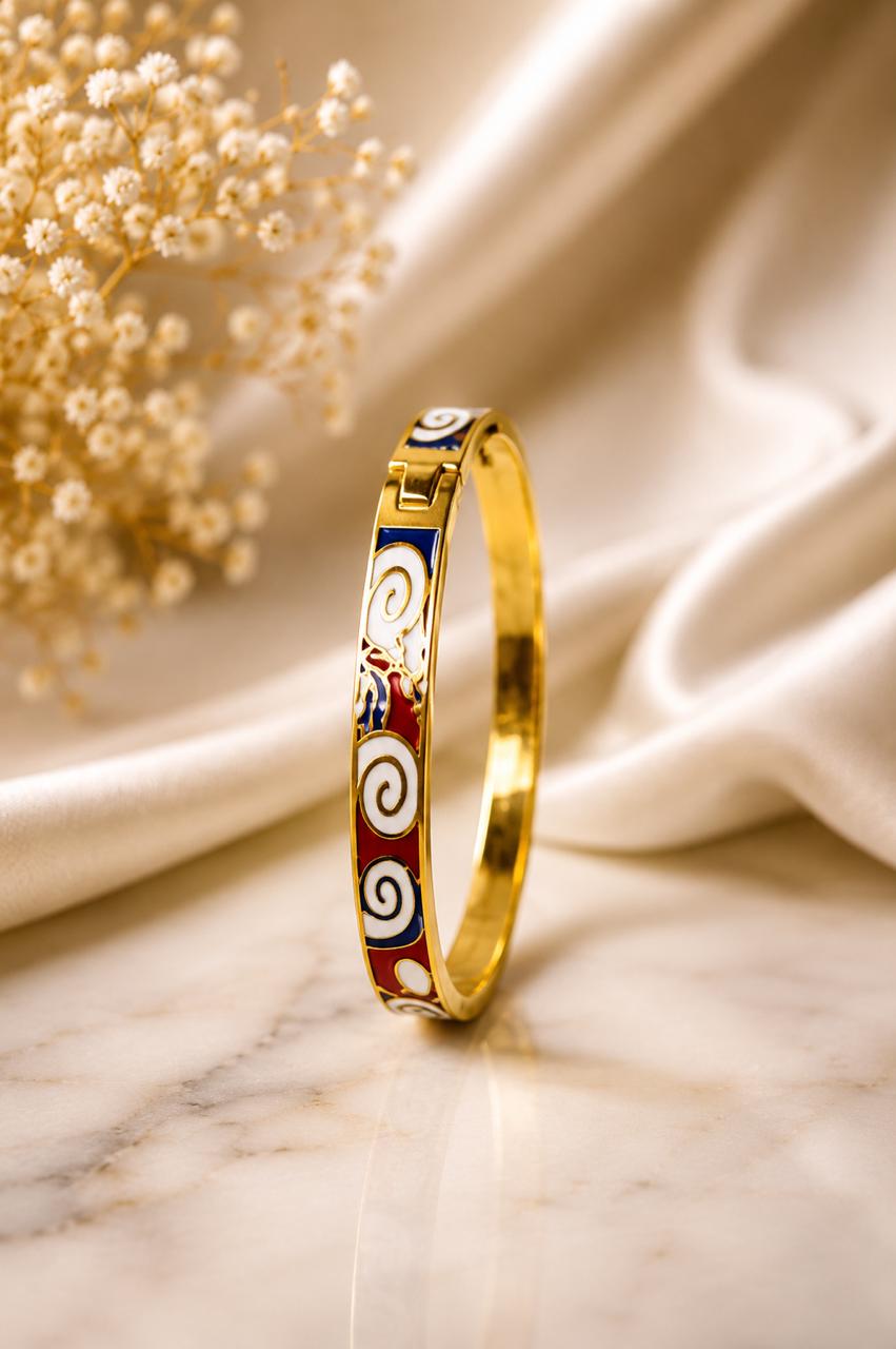 Turquoise Mosaic Enamel Bangle