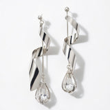 Spiral Twist Crystal Drop Earrings