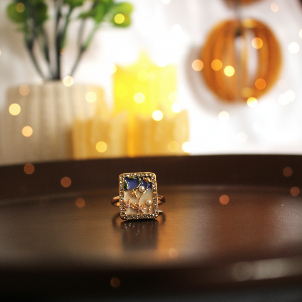 Blue Enamel Ring