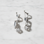 Spiral Twist Crystal Drop Earrings on White Marble