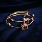 Ruby Gold Bangles - Navy Velvet