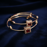 Ruby Gold Bangles - Navy Velvet