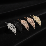 Leaf Hair Pins - Black Velvet