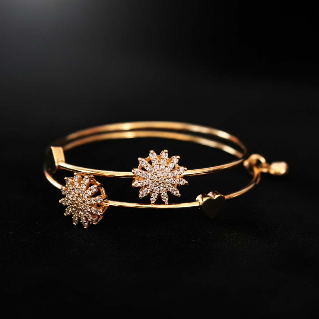 Gold Bangles - Black Velvet