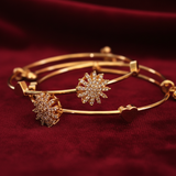 Gold Bangles - Burgundy Red