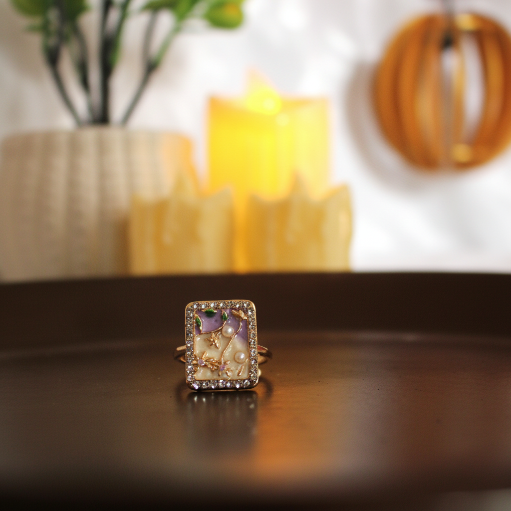 Lavender Enamel Ring
