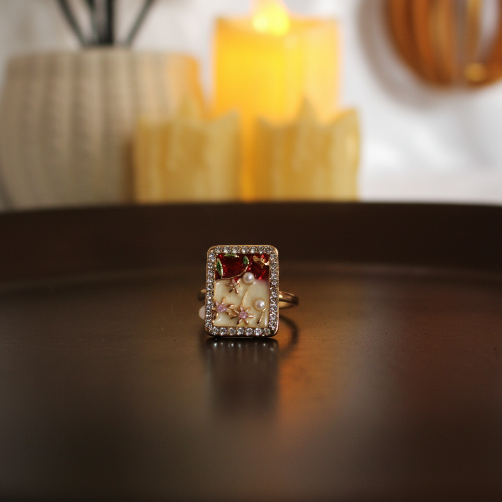 Red Enamel Ring
