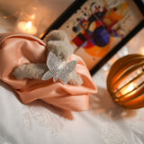 Butterfly Fluffy Hair Claw Clip – Rhinestone Plush Scrunchie