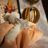 Butterfly Fluffy Hair Claw Clip – Rhinestone Plush Scrunchie